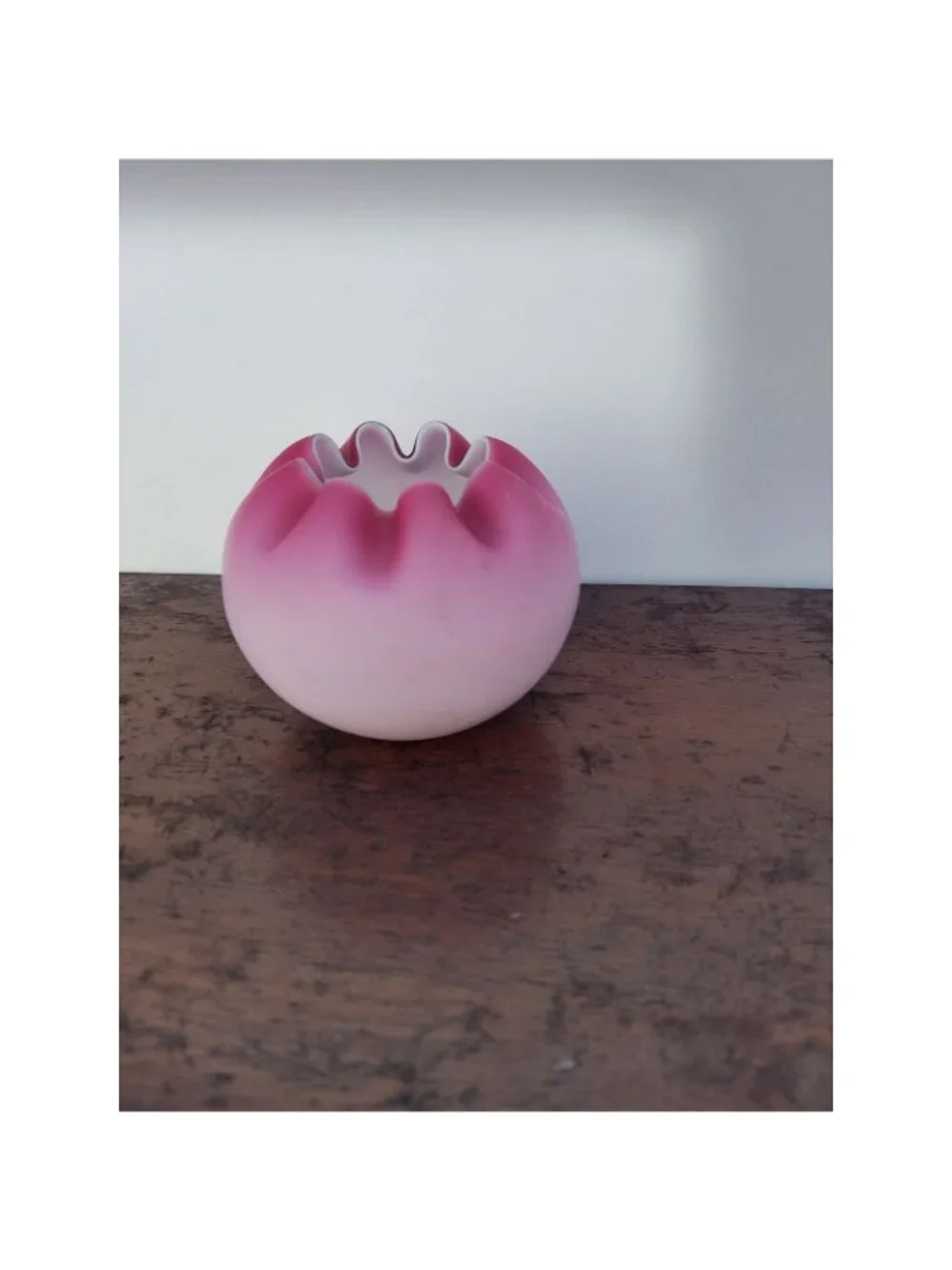 Antique Peach Blow Rose Bowl
